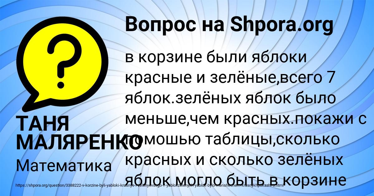 Картинка с текстом вопроса от пользователя ТАНЯ МАЛЯРЕНКО