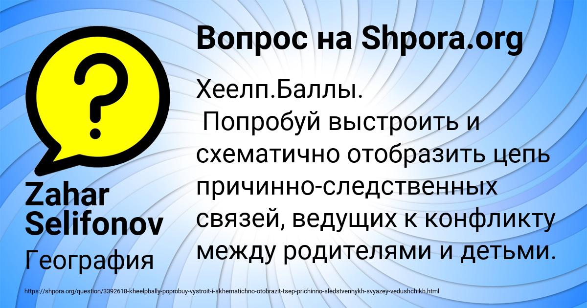 Картинка с текстом вопроса от пользователя Zahar Selifonov