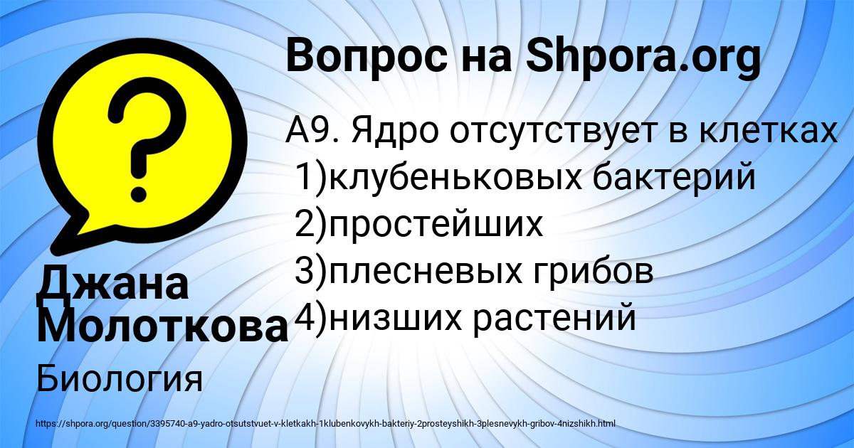 Картинка с текстом вопроса от пользователя Джана Молоткова