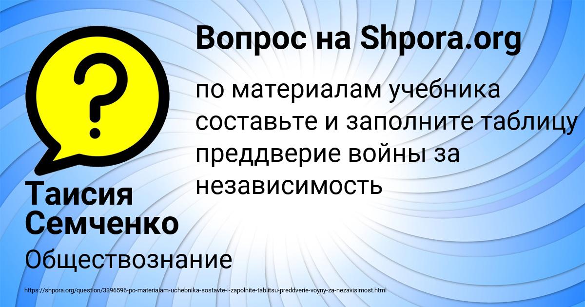 Картинка с текстом вопроса от пользователя Таисия Семченко