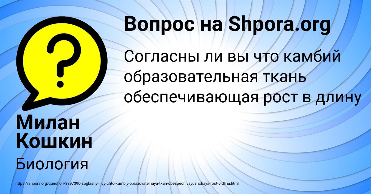 Картинка с текстом вопроса от пользователя Милан Кошкин