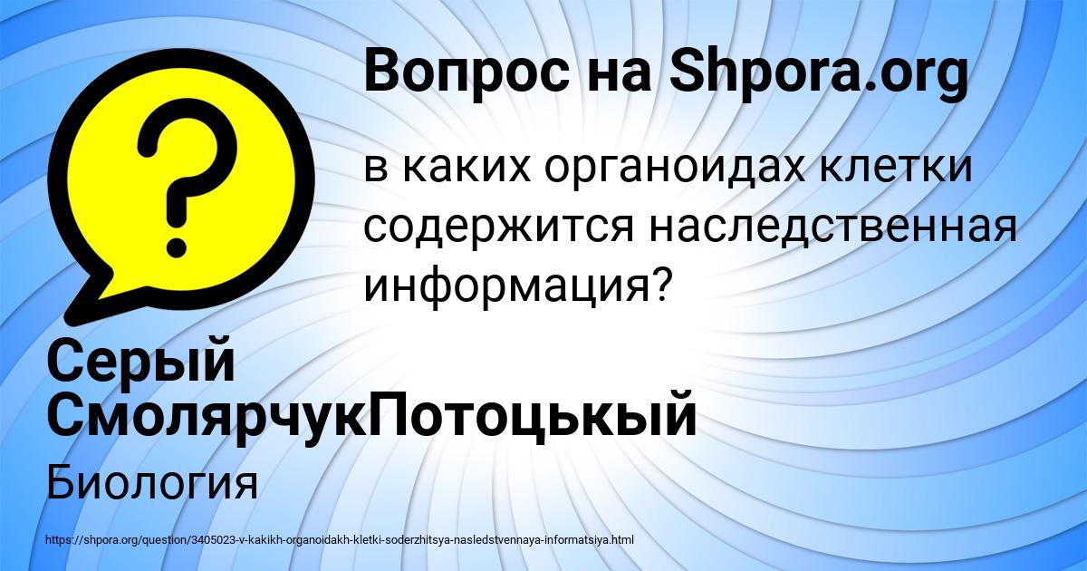 Картинка с текстом вопроса от пользователя Серый СмолярчукПотоцькый