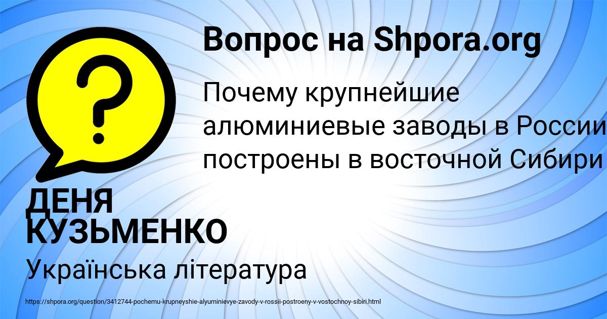 Картинка с текстом вопроса от пользователя ДЕНЯ КУЗЬМЕНКО