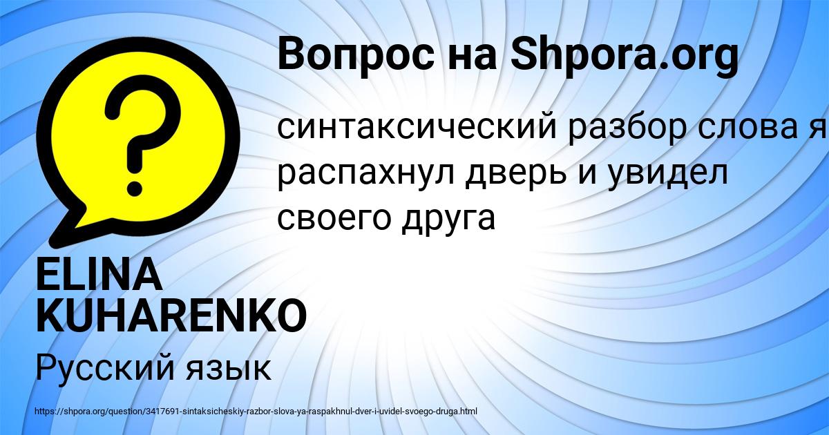 Картинка с текстом вопроса от пользователя ELINA KUHARENKO