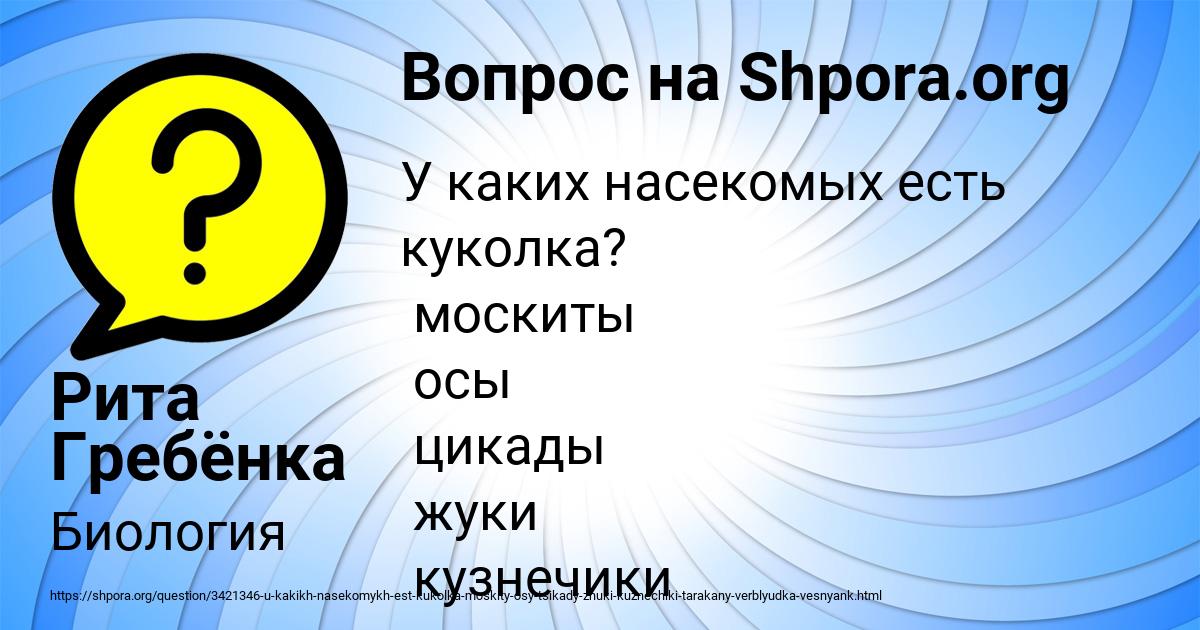 Картинка с текстом вопроса от пользователя Рита Гребёнка