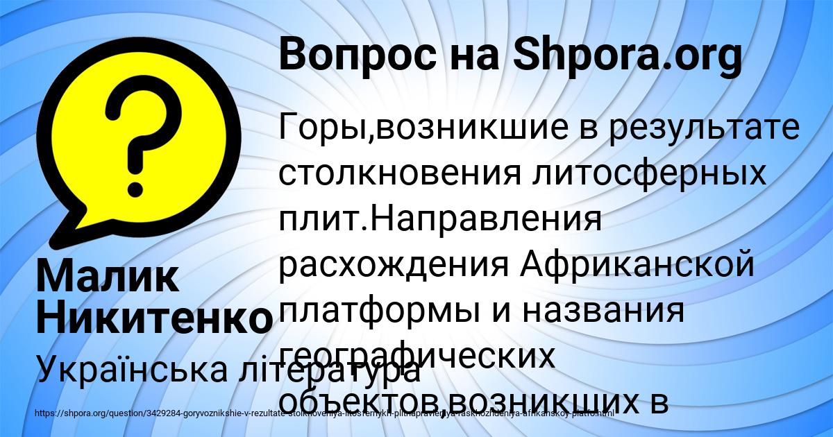 Картинка с текстом вопроса от пользователя Малик Никитенко