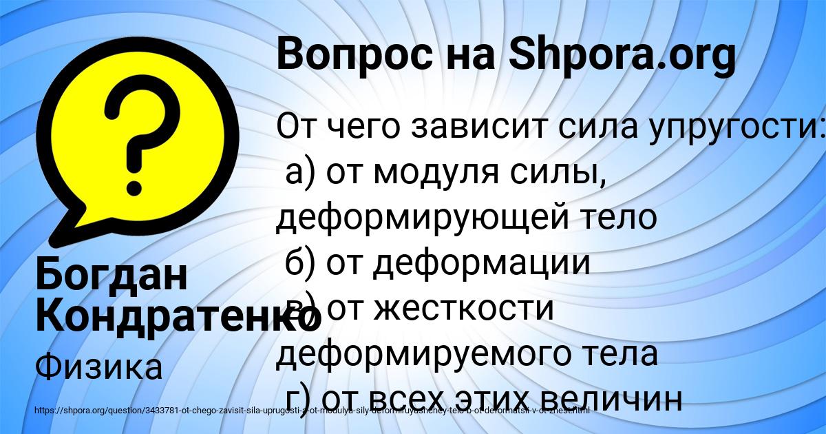 Картинка с текстом вопроса от пользователя Богдан Кондратенко