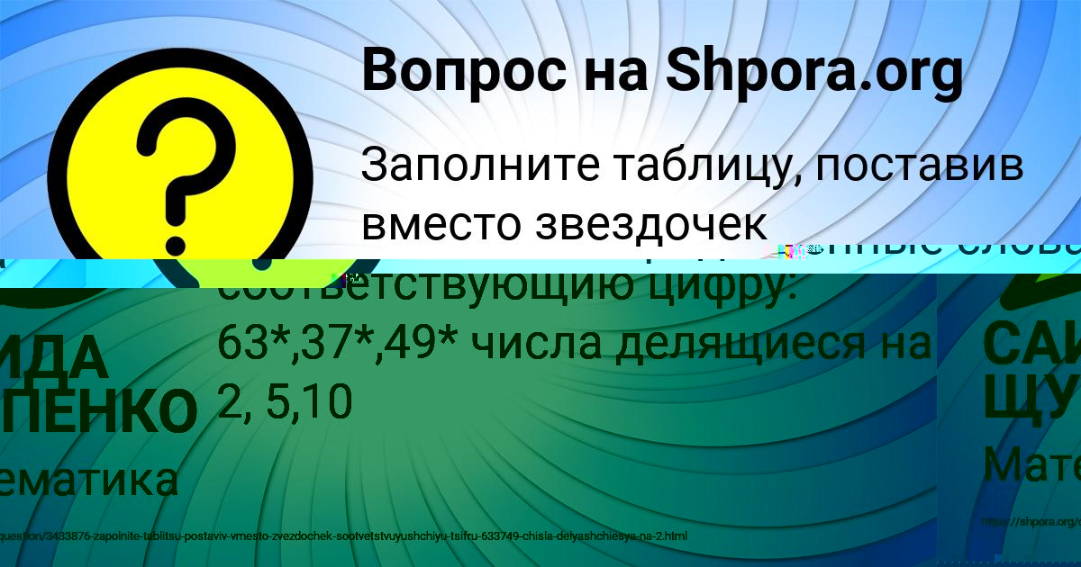 Картинка с текстом вопроса от пользователя САИДА ЩУПЕНКО