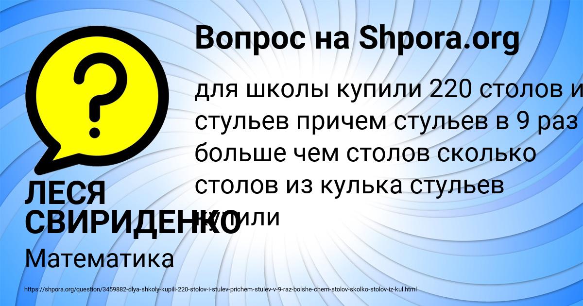 Картинка с текстом вопроса от пользователя ЛЕСЯ СВИРИДЕНКО