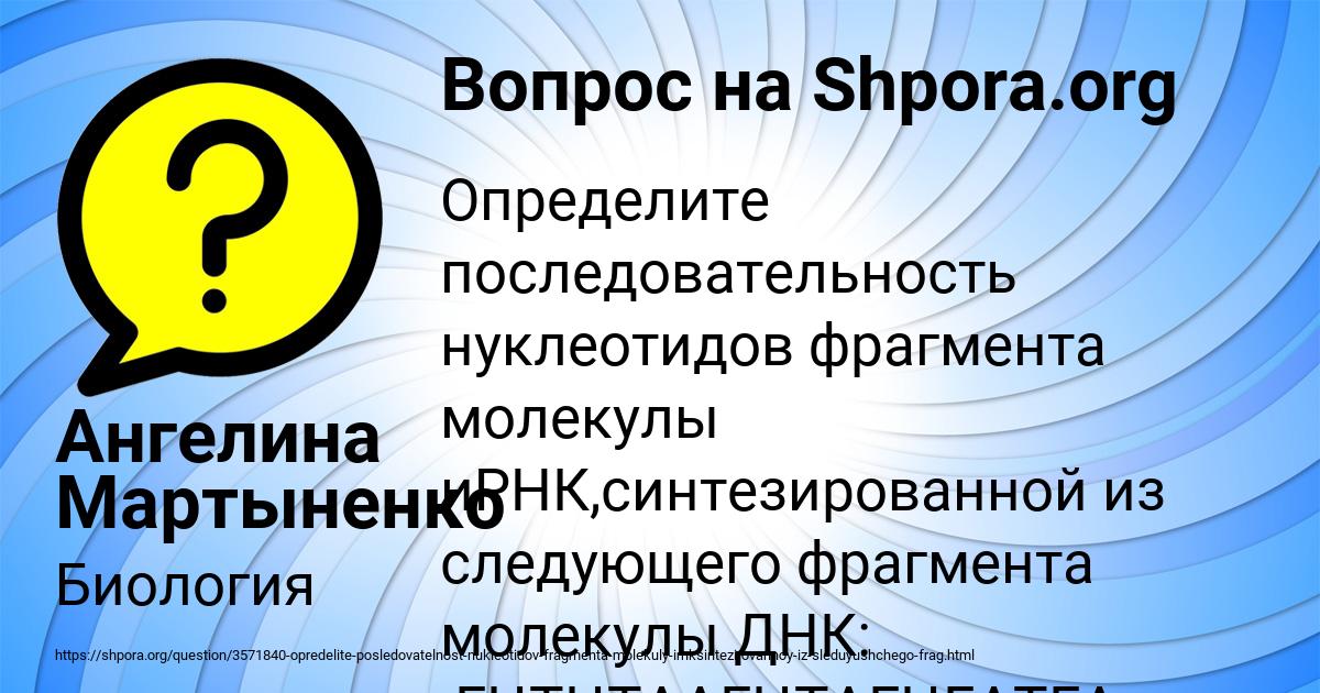 Картинка с текстом вопроса от пользователя Александра Волощенко