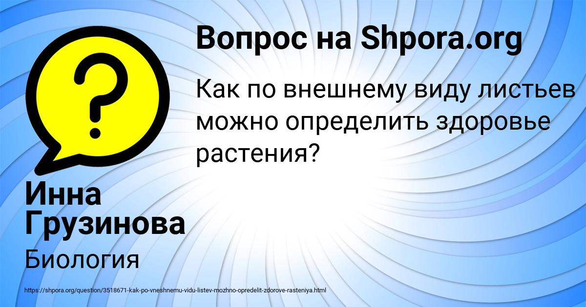Картинка с текстом вопроса от пользователя Инна Грузинова