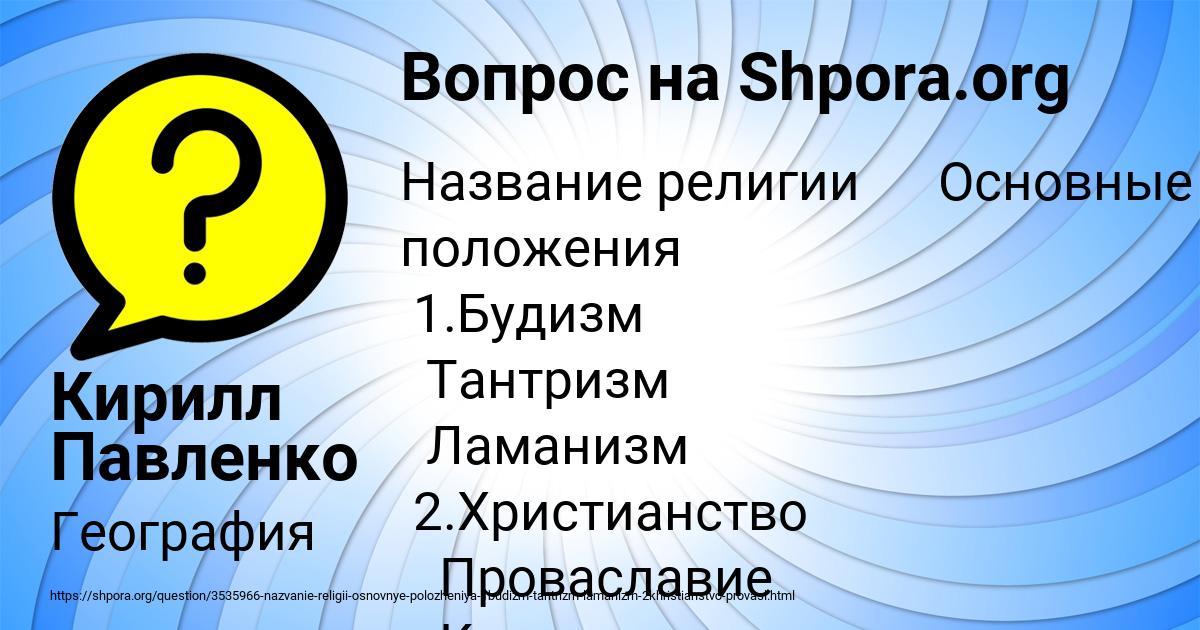 Картинка с текстом вопроса от пользователя Кирилл Павленко