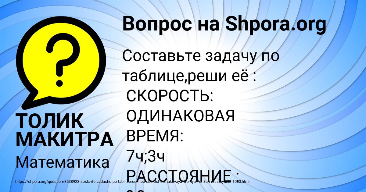 Картинка с текстом вопроса от пользователя ТОЛИК МАКИТРА