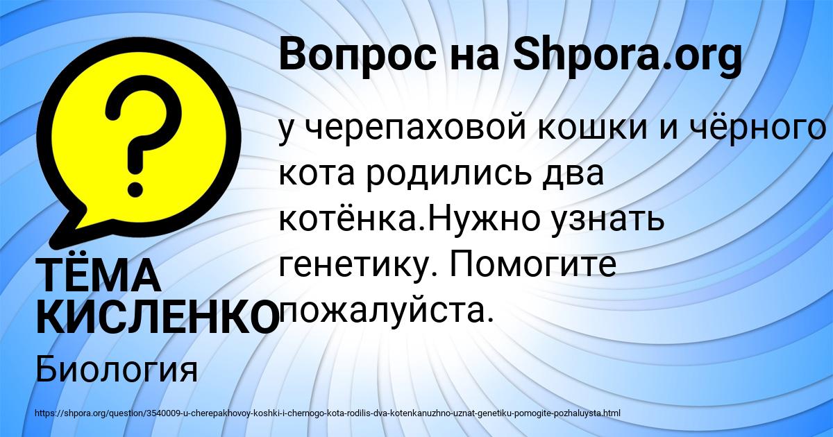 Картинка с текстом вопроса от пользователя ТЁМА КИСЛЕНКО