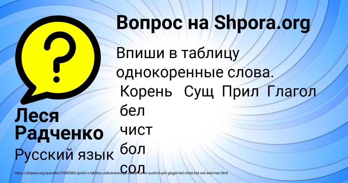 Картинка с текстом вопроса от пользователя Леся Радченко