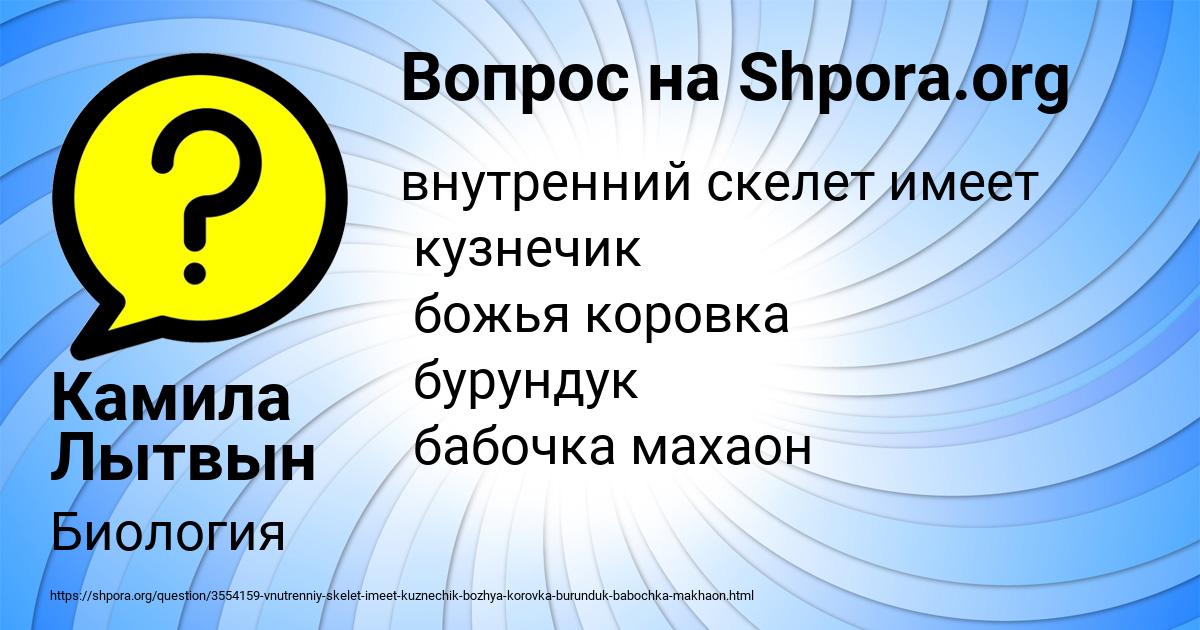 Картинка с текстом вопроса от пользователя Камила Лытвын