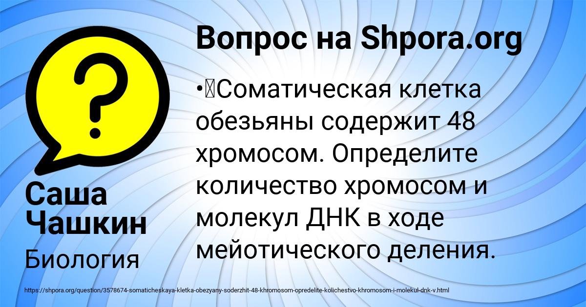 Картинка с текстом вопроса от пользователя Саша Чашкин