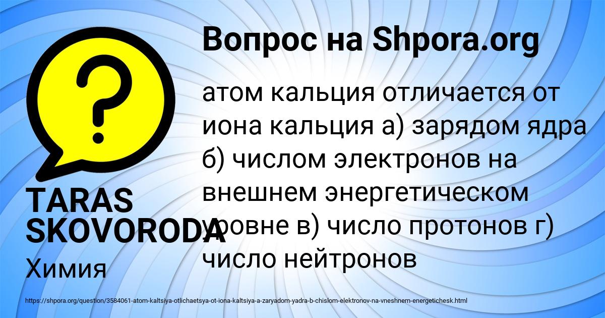 Картинка с текстом вопроса от пользователя TARAS SKOVORODA