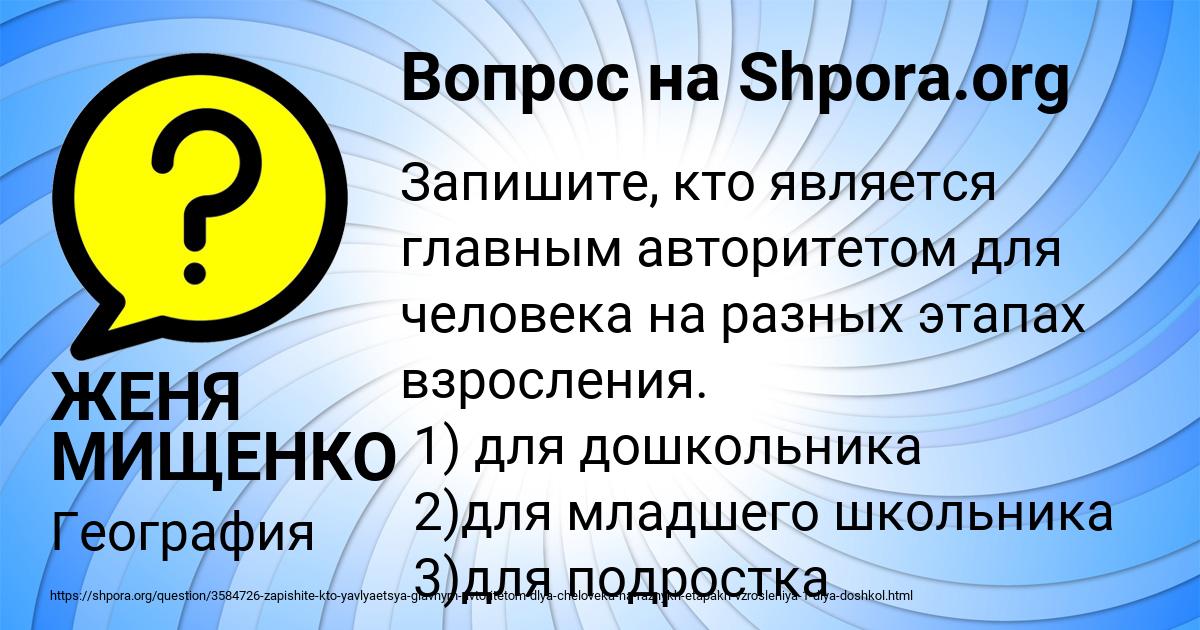 Картинка с текстом вопроса от пользователя ЖЕНЯ МИЩЕНКО