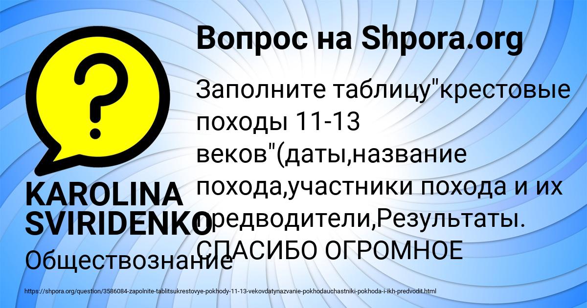 Картинка с текстом вопроса от пользователя KAROLINA SVIRIDENKO