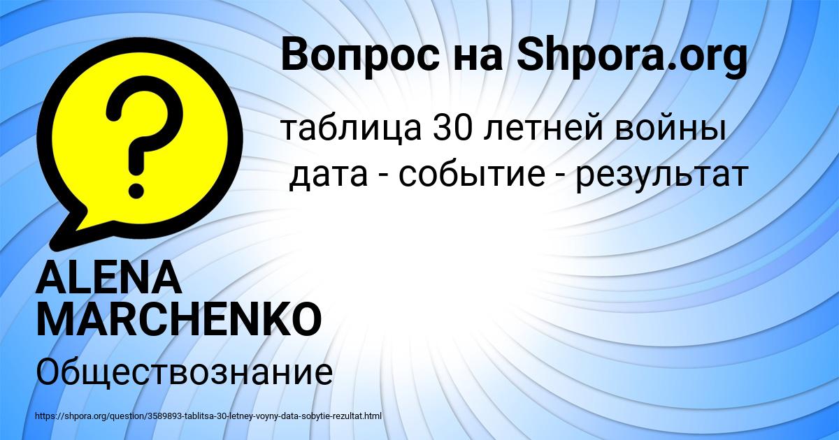 Картинка с текстом вопроса от пользователя ALENA MARCHENKO