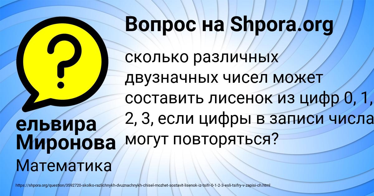 Картинка с текстом вопроса от пользователя ельвира Миронова