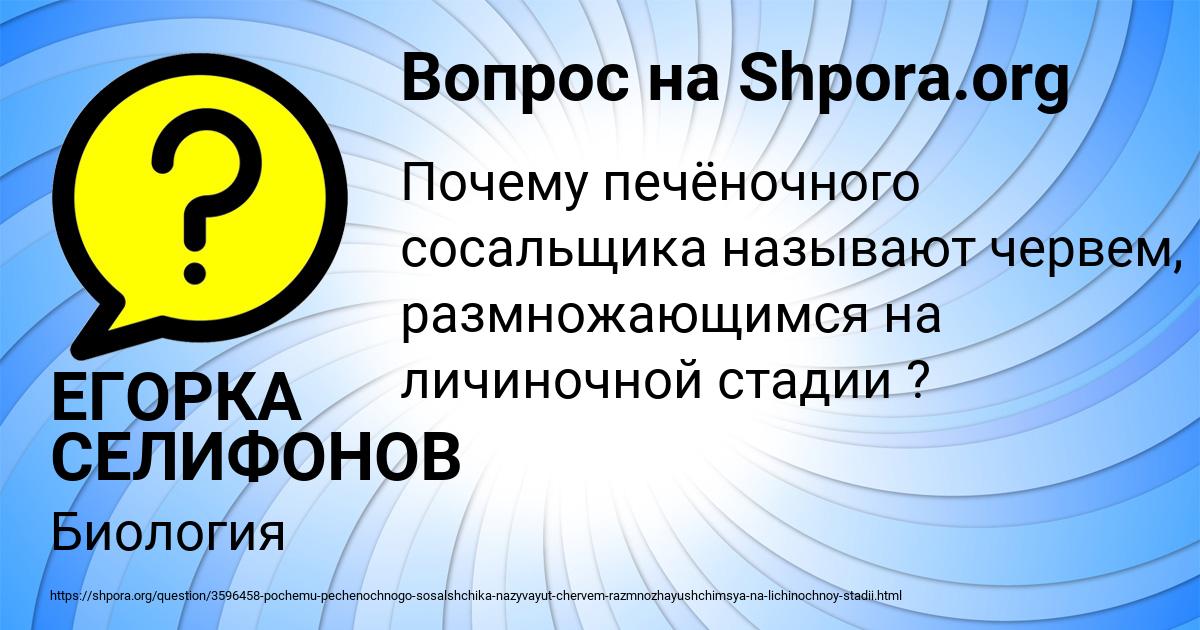 Картинка с текстом вопроса от пользователя ЕГОРКА СЕЛИФОНОВ