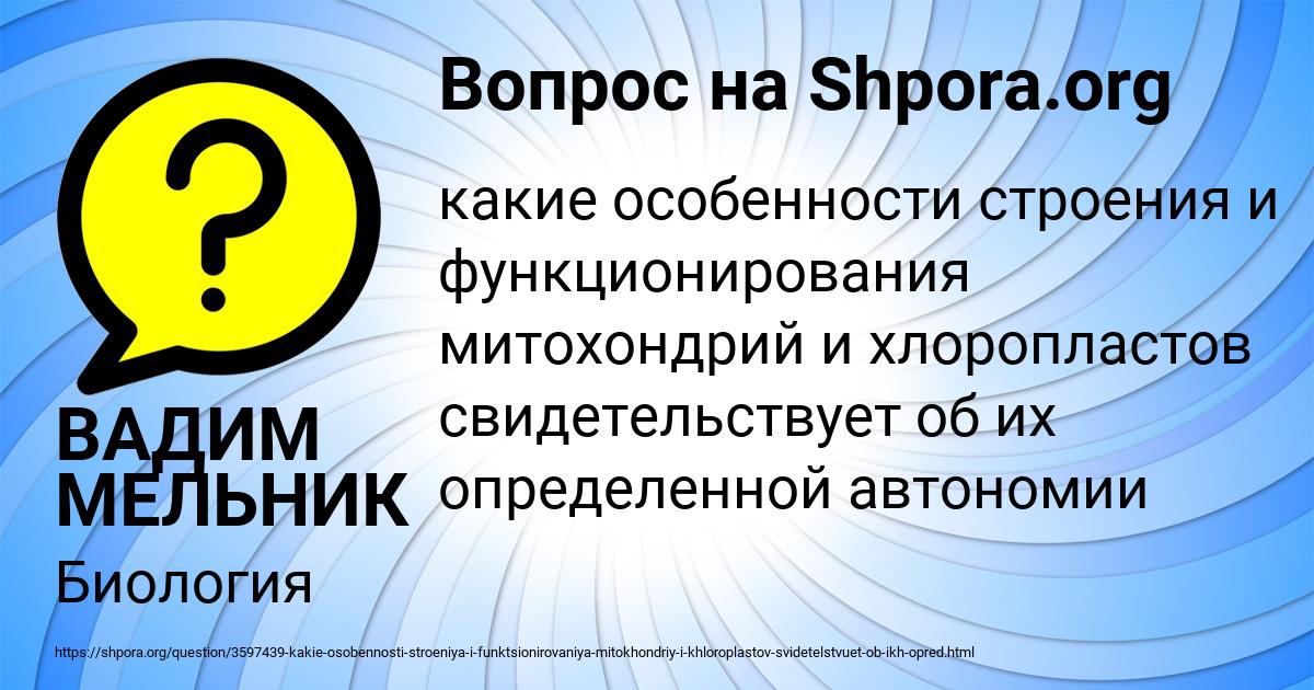 Картинка с текстом вопроса от пользователя ВАДИМ МЕЛЬНИК