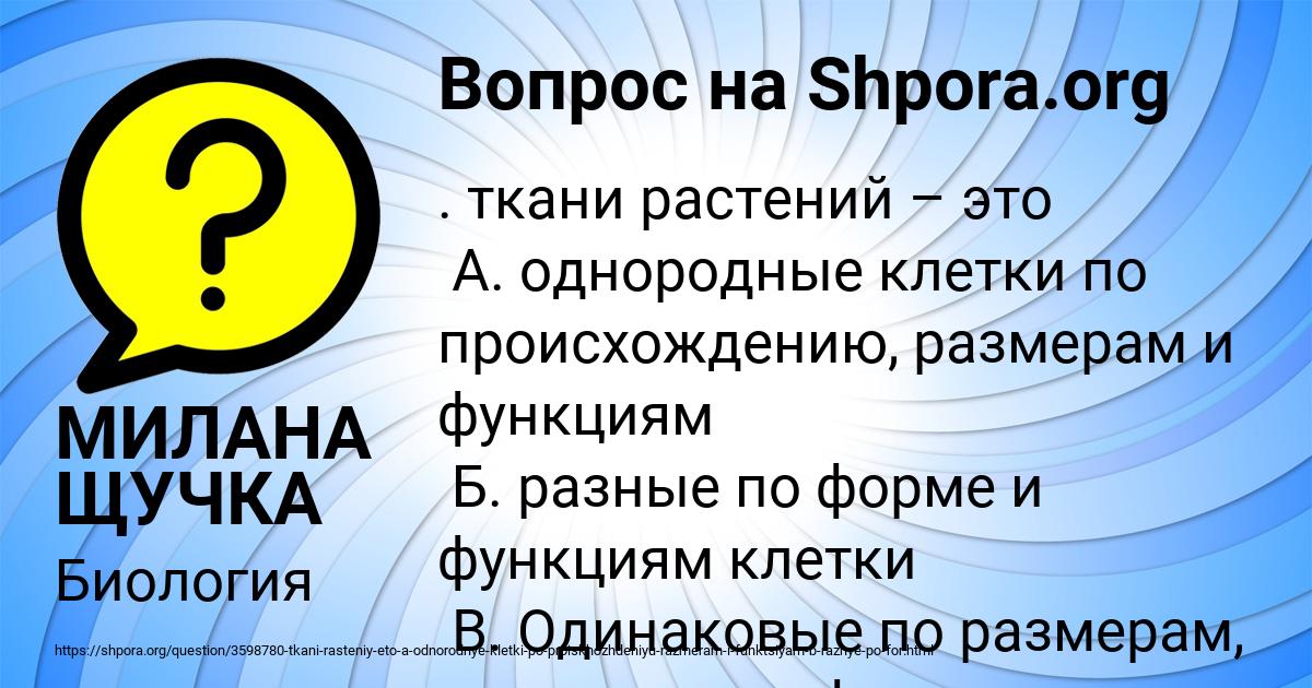 Картинка с текстом вопроса от пользователя МИЛАНА ЩУЧКА