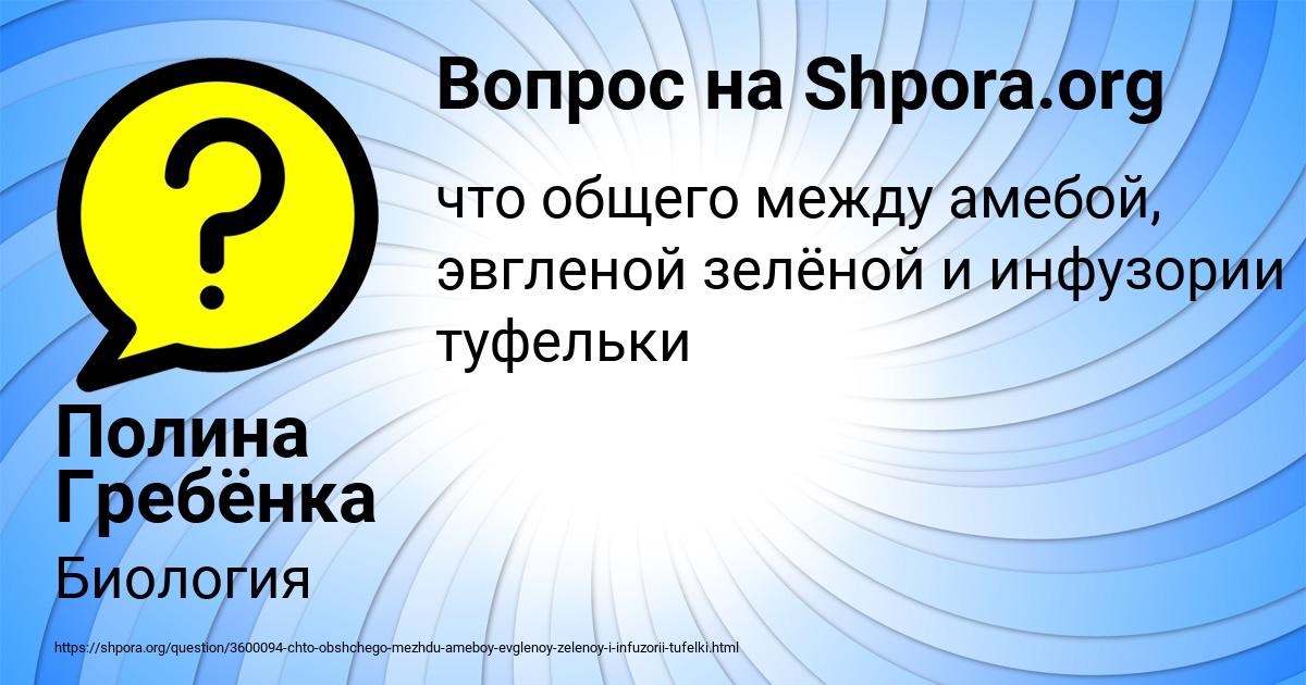 Картинка с текстом вопроса от пользователя Полина Гребёнка