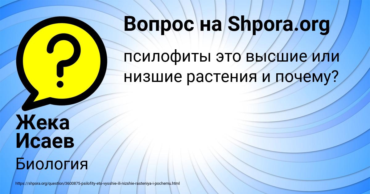Картинка с текстом вопроса от пользователя Жека Исаев