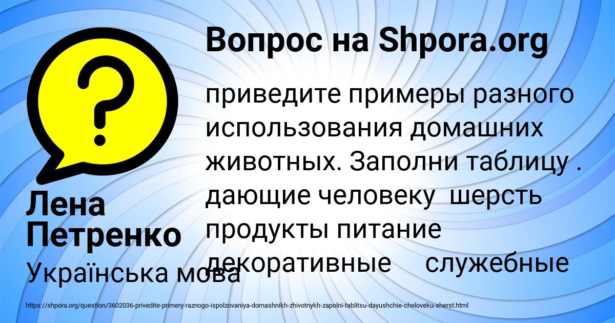 Картинка с текстом вопроса от пользователя Лена Петренко