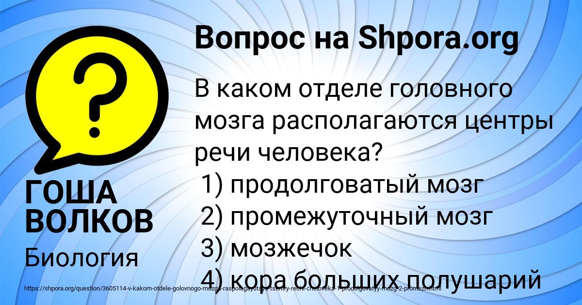 Картинка с текстом вопроса от пользователя ГОША ВОЛКОВ