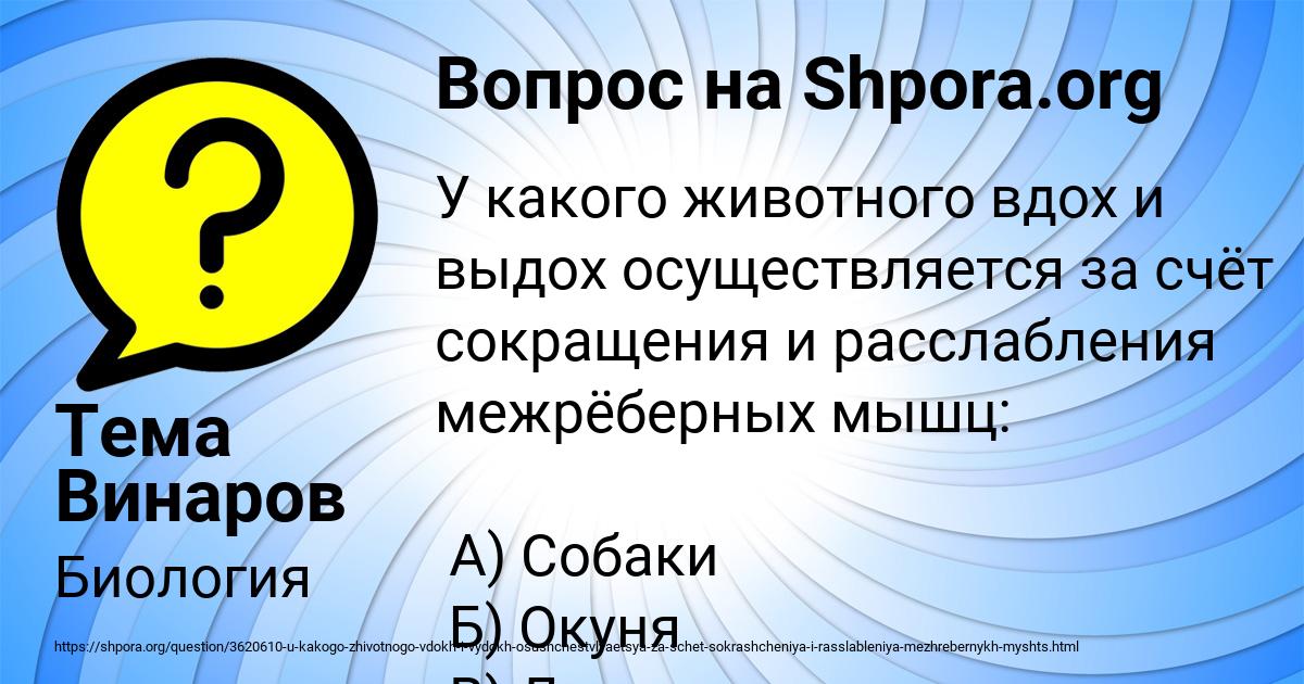 Картинка с текстом вопроса от пользователя Тема Винаров