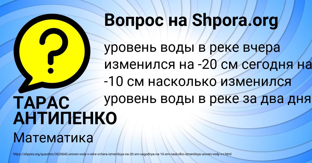 Картинка с текстом вопроса от пользователя ТАРАС АНТИПЕНКО