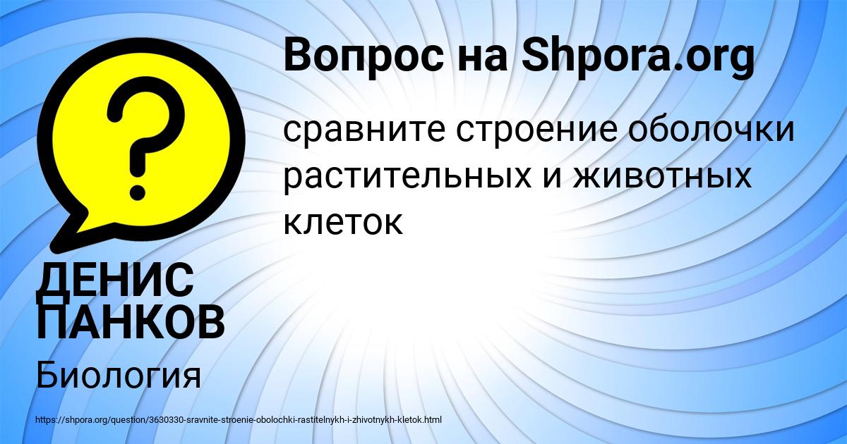 Картинка с текстом вопроса от пользователя ДЕНИС ПАНКОВ