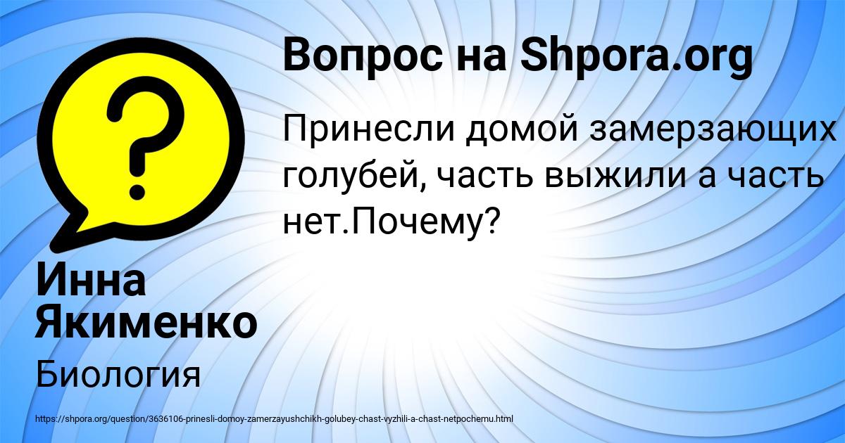 Картинка с текстом вопроса от пользователя Инна Якименко