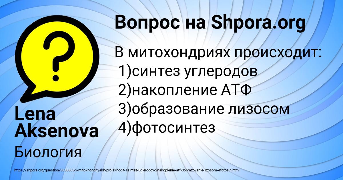 Картинка с текстом вопроса от пользователя Lena Aksenova