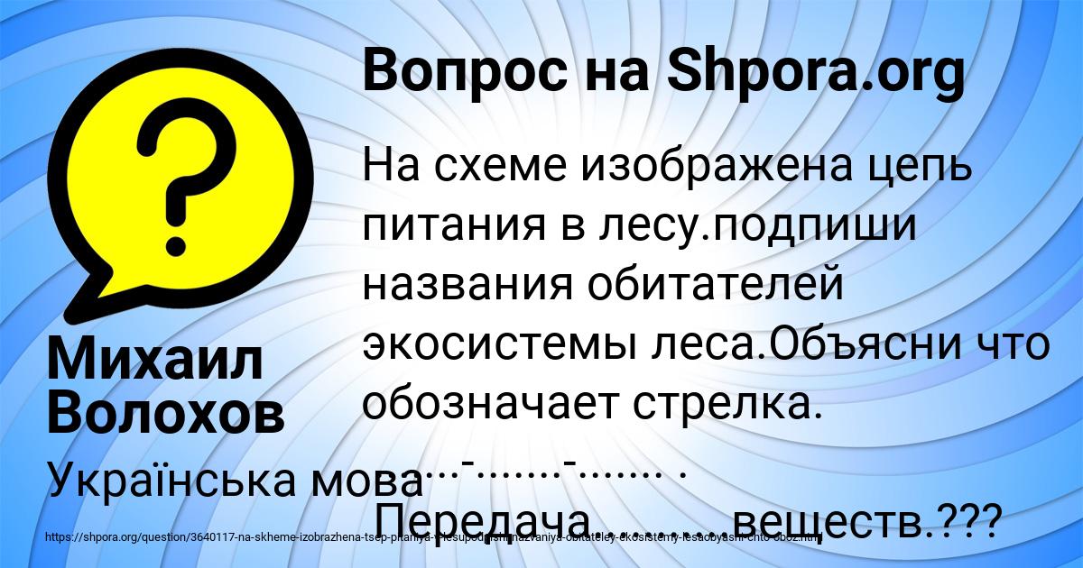 Картинка с текстом вопроса от пользователя Михаил Волохов
