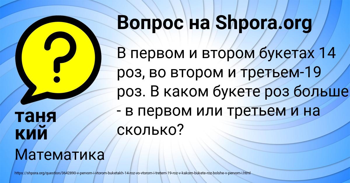 Картинка с текстом вопроса от пользователя таня кий