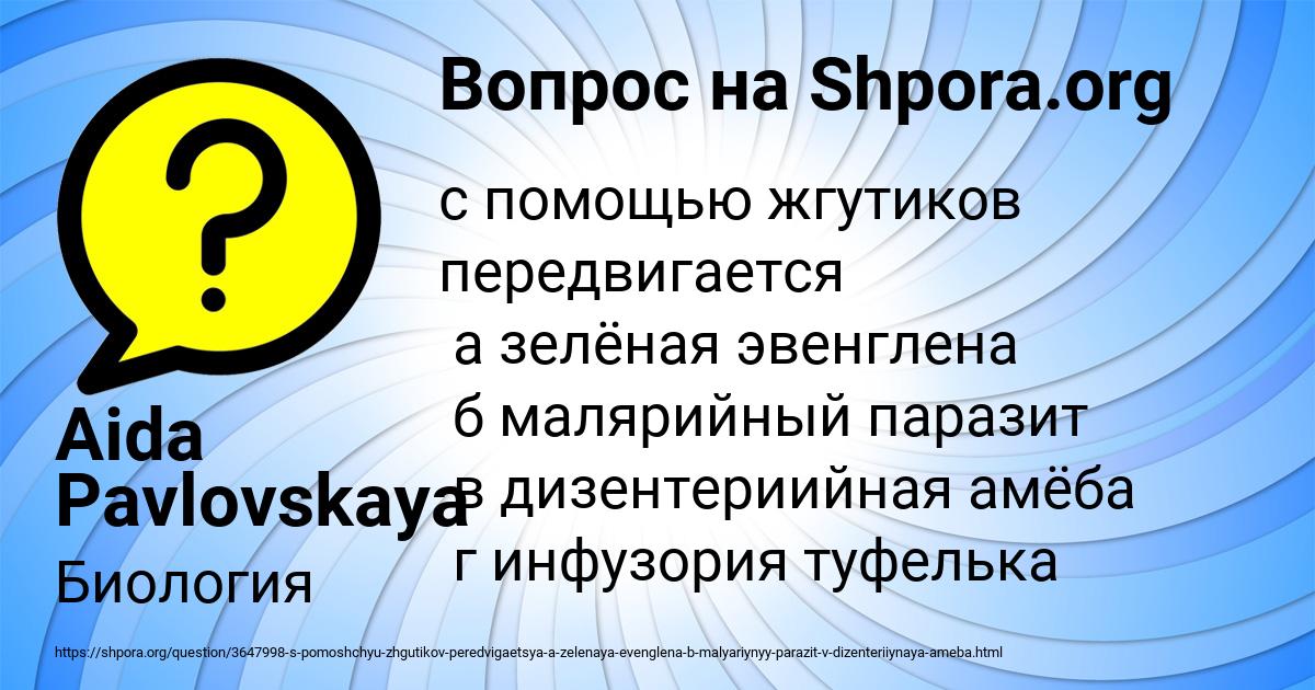 Картинка с текстом вопроса от пользователя Aida Pavlovskaya