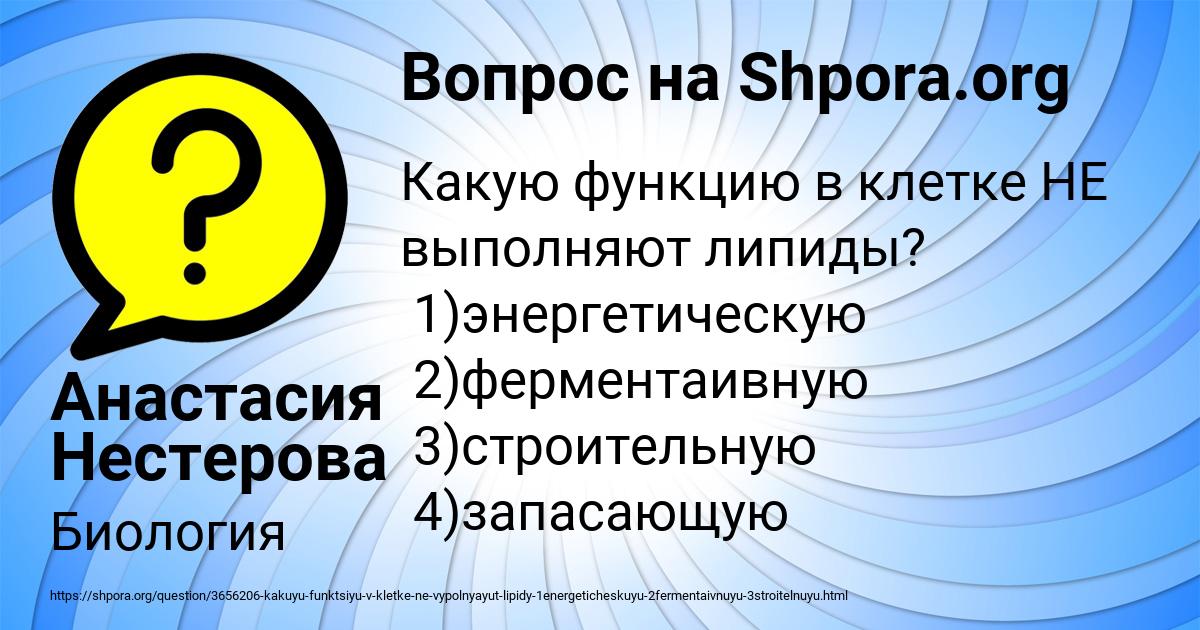 Картинка с текстом вопроса от пользователя Анастасия Нестерова
