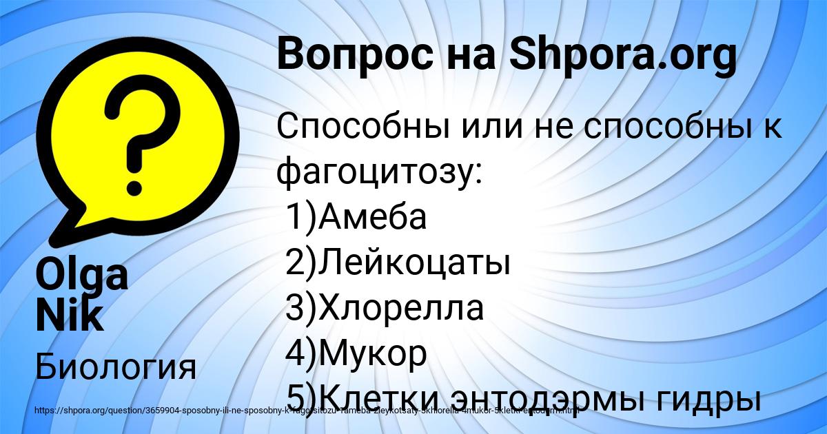 Картинка с текстом вопроса от пользователя Olga Nik