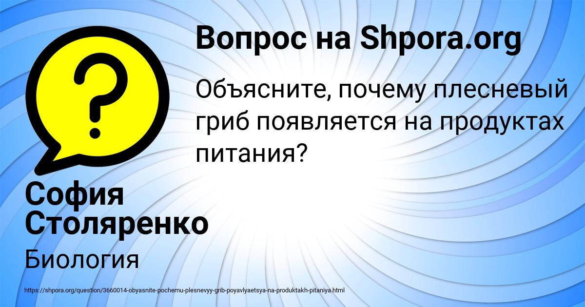 Картинка с текстом вопроса от пользователя София Столяренко
