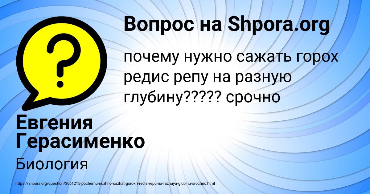Картинка с текстом вопроса от пользователя Евгения Герасименко