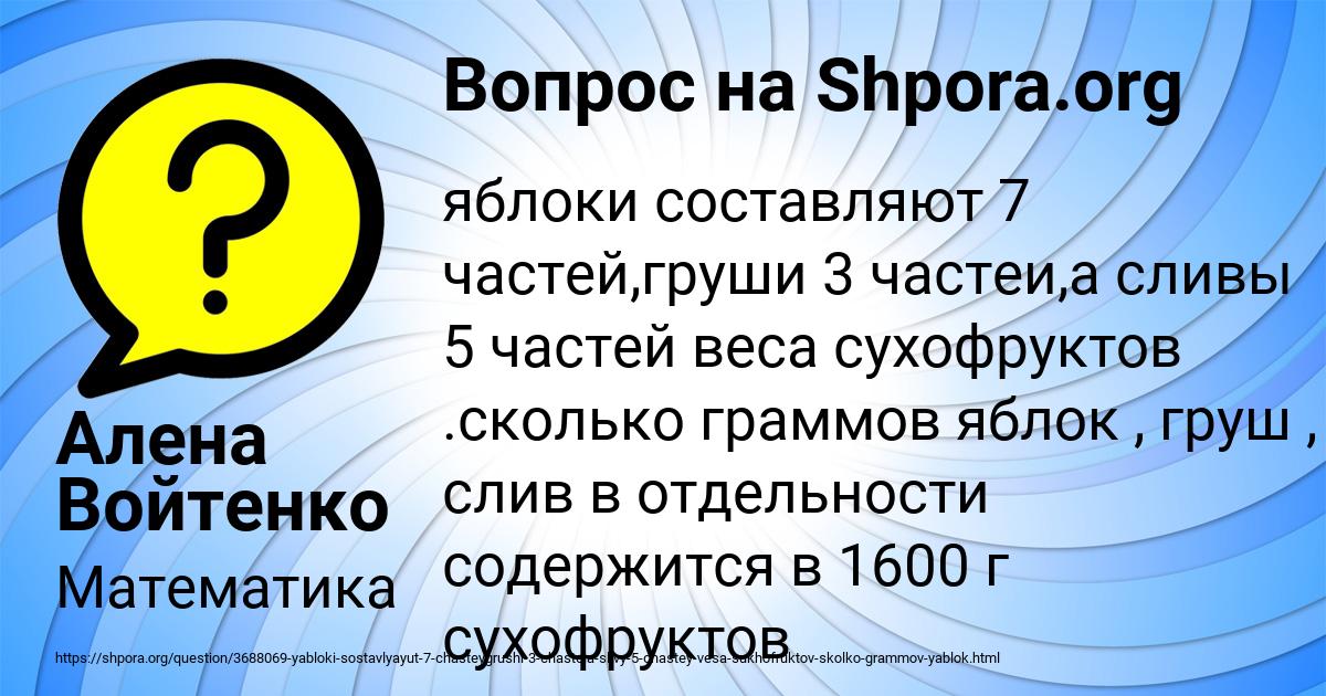 Картинка с текстом вопроса от пользователя Алена Войтенко