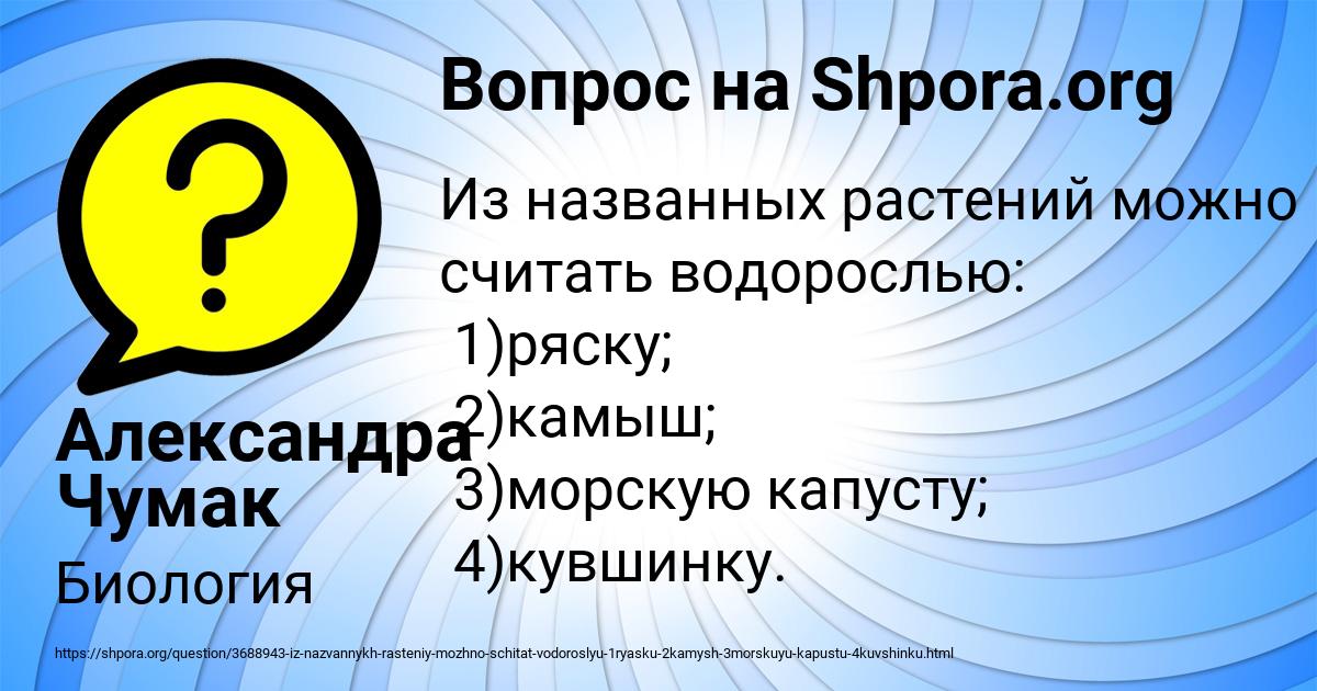 Картинка с текстом вопроса от пользователя Александра Чумак