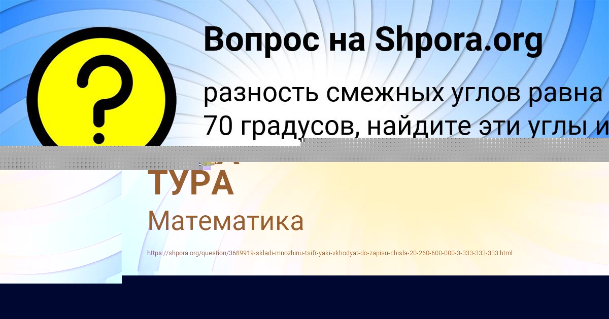 Картинка с текстом вопроса от пользователя НИКА ТУРА