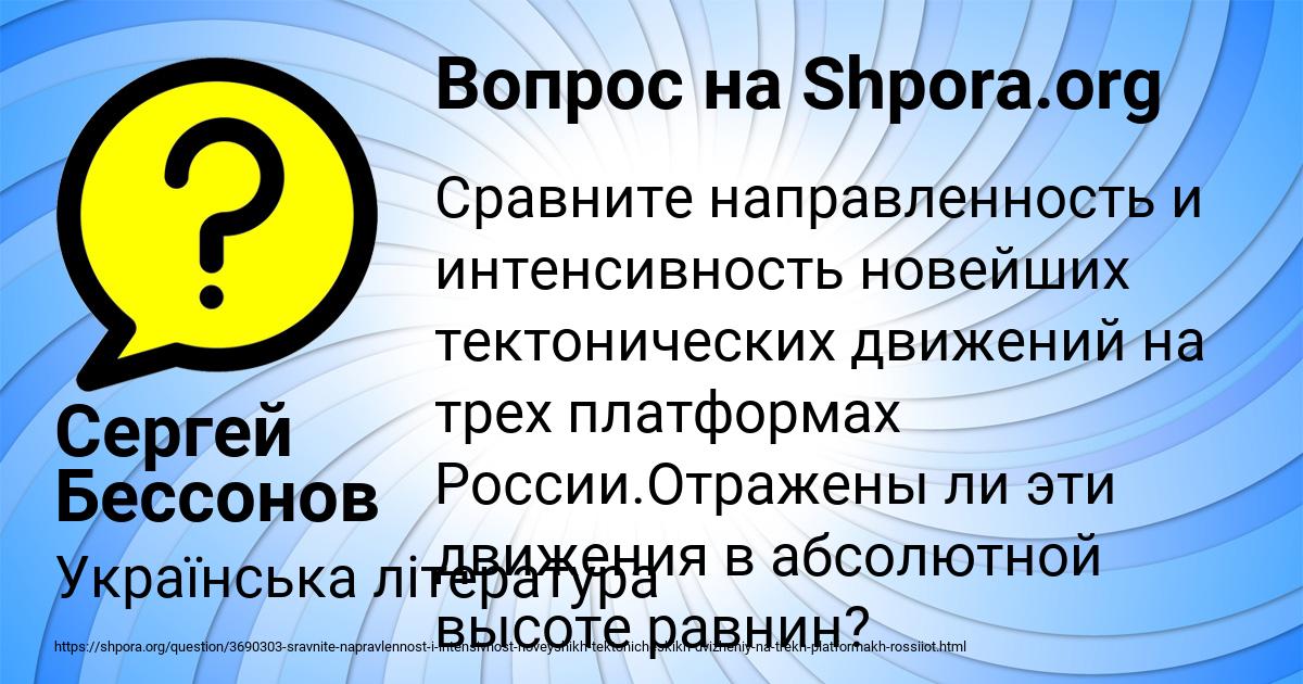 Картинка с текстом вопроса от пользователя Сергей Бессонов