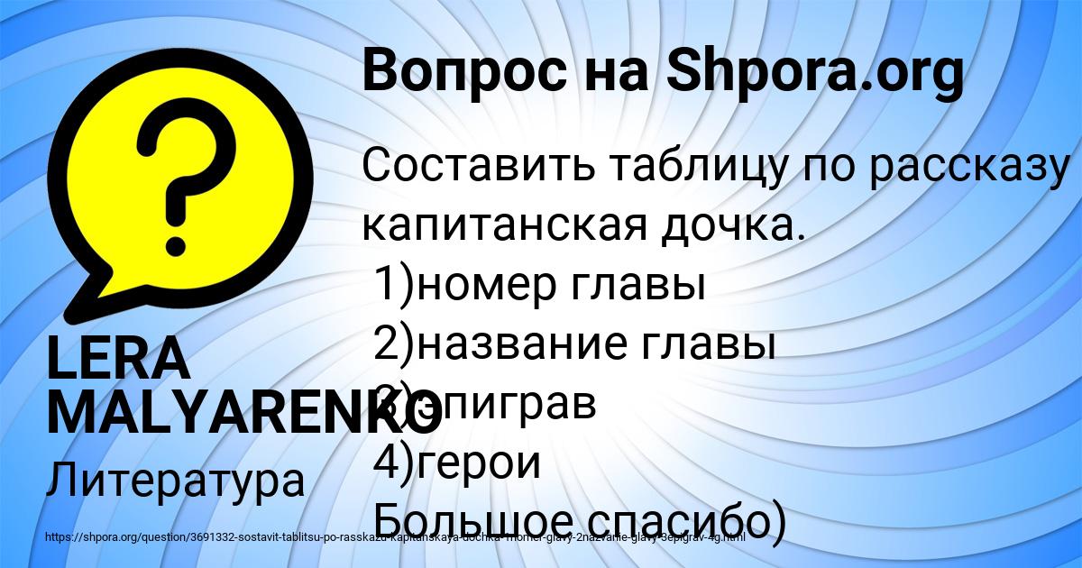 Картинка с текстом вопроса от пользователя LERA MALYARENKO